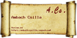 Ambach Csilla névjegykártya