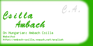 csilla ambach business card